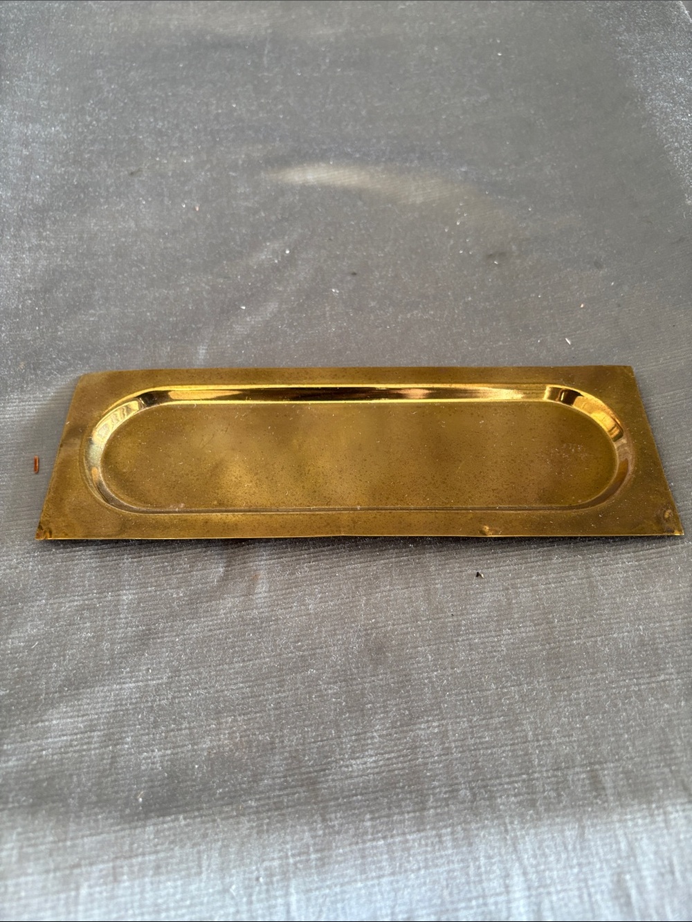 Small Brass Rectangular Vanity Tray - Gold
